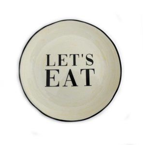 New Paper Destiny Pottery Salad or Snack Plate Let's Eat Design